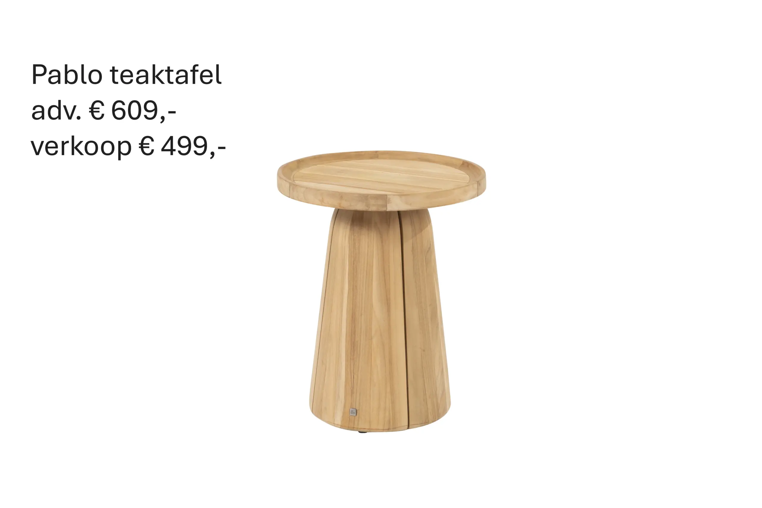 213963 Pablo Side Table Teak Round 45 Cm H55 01