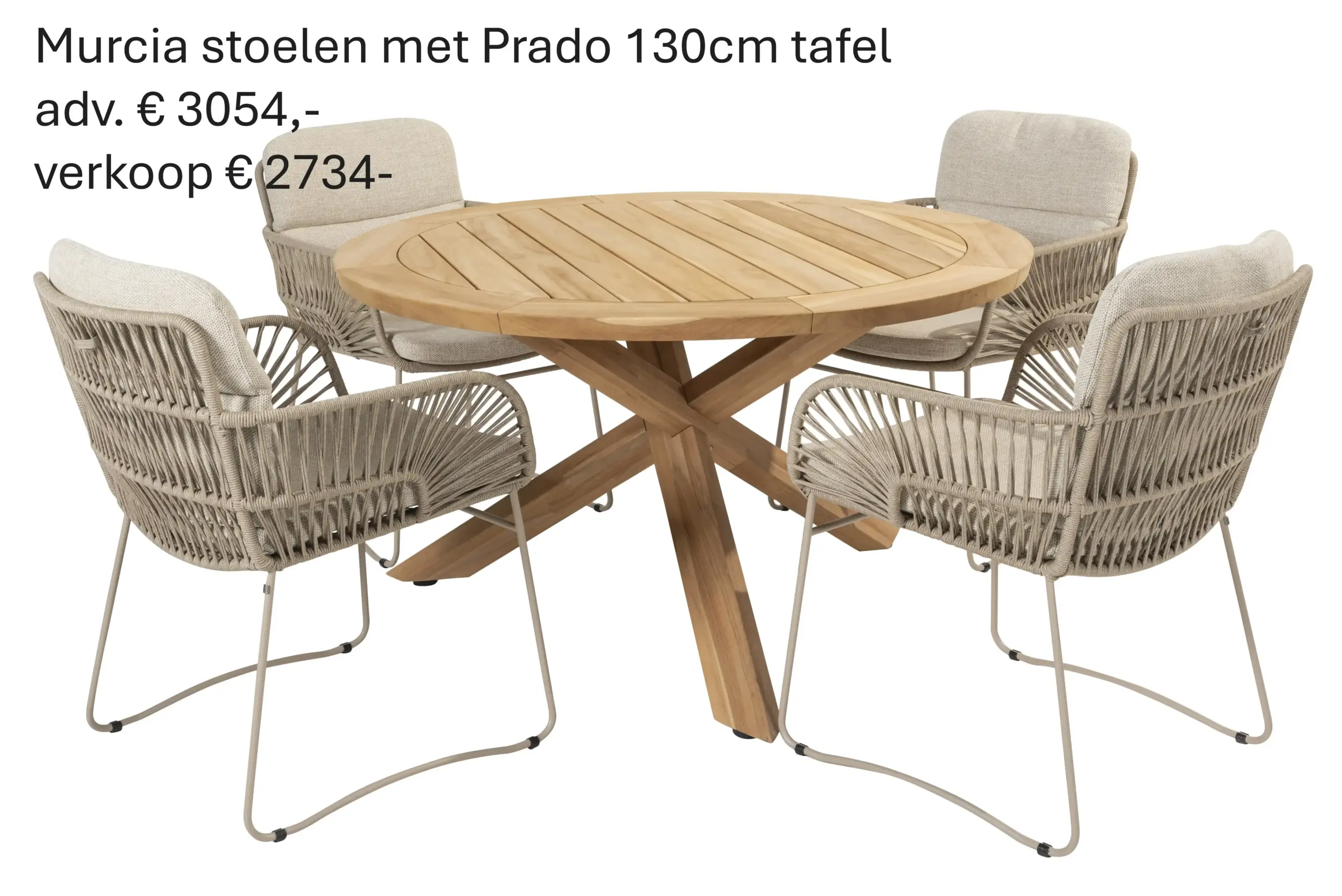 214043 91417 91499 Murcia Dining Set Latte With Prado 130cm Teak Dining Table 01