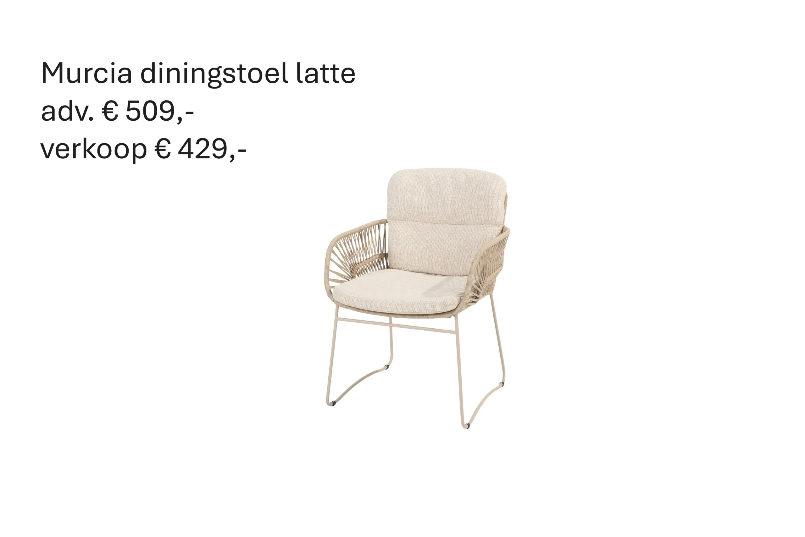 214043 Murcia Dining Chair Latte With 2 Cushions 01