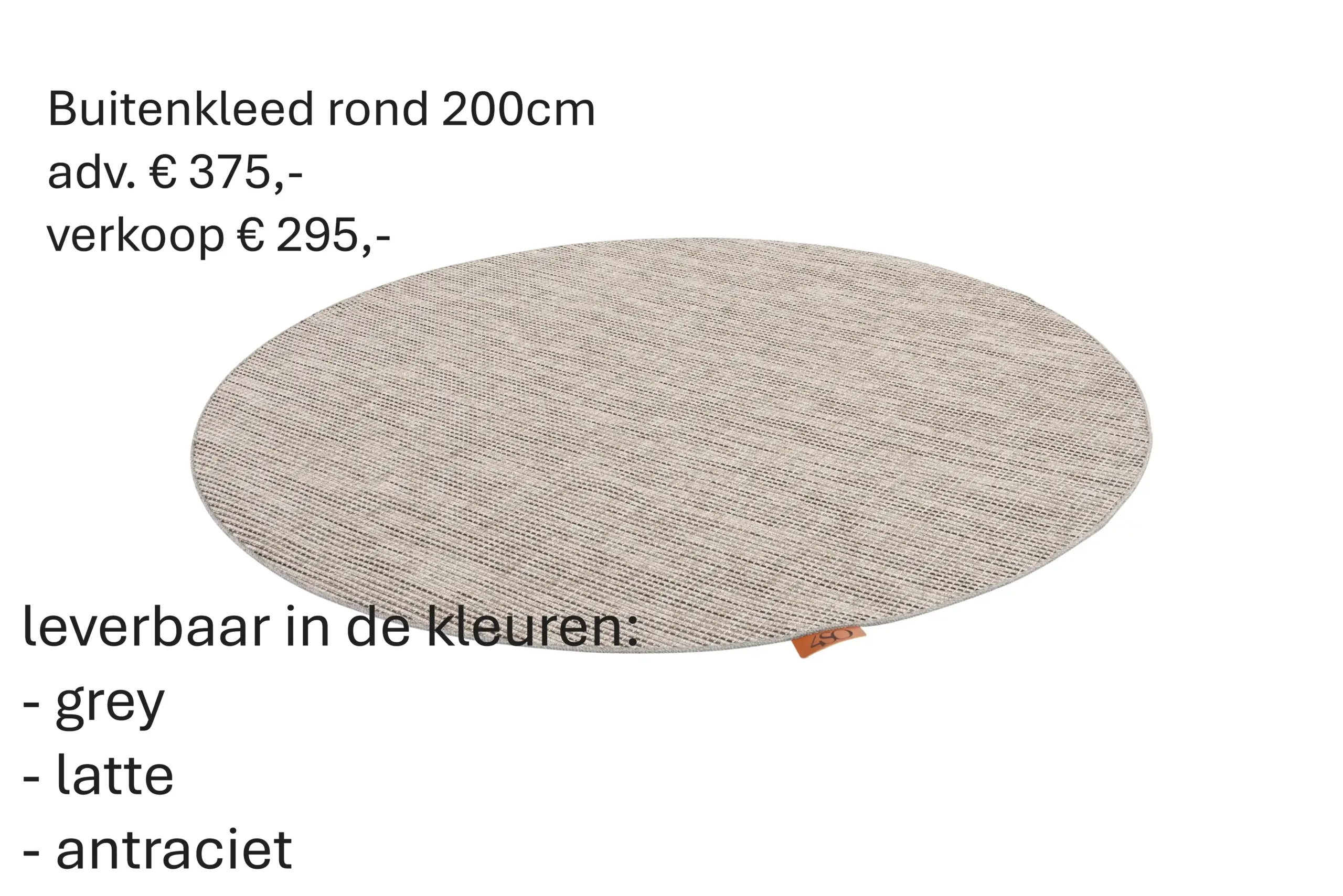 214245 Outdoor Rug Slate Round 200cm