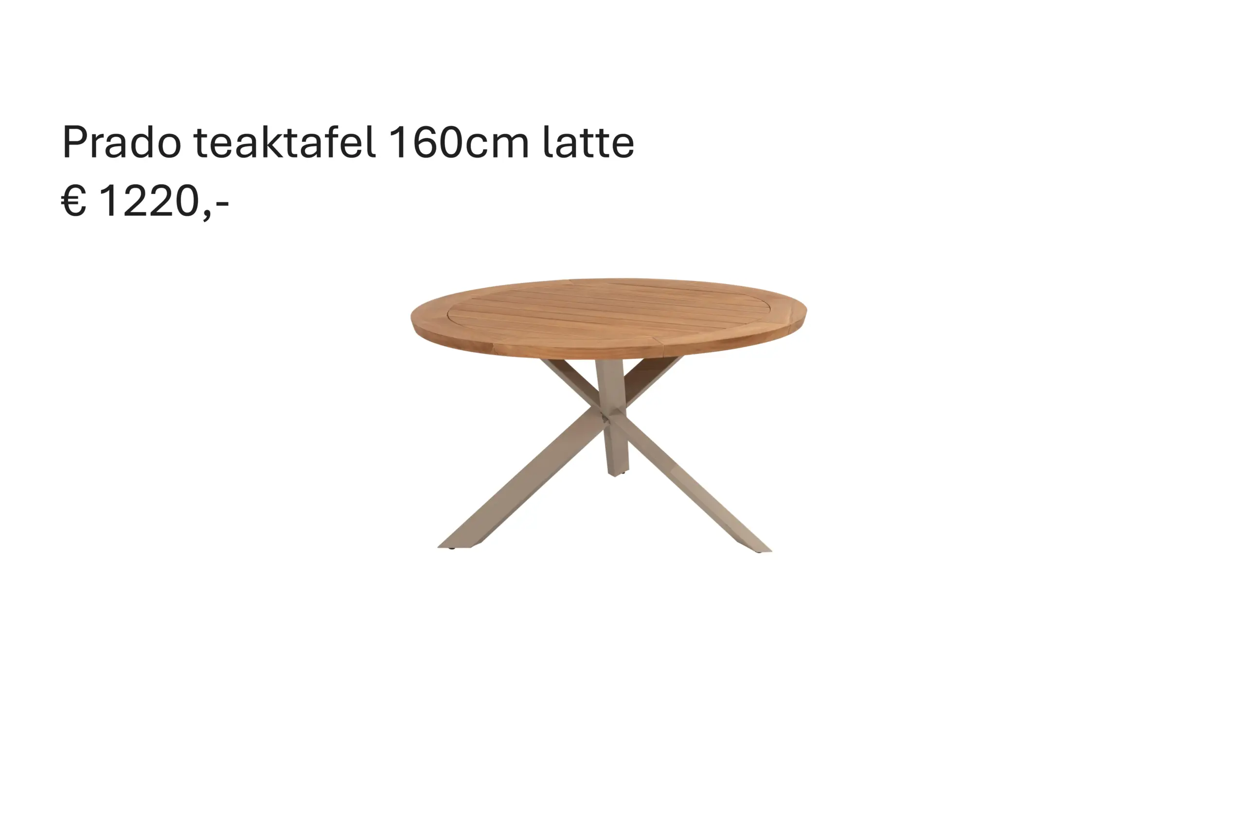 91417 91653 Prado Dining Table Teak Top 130cm Latte Legs 01