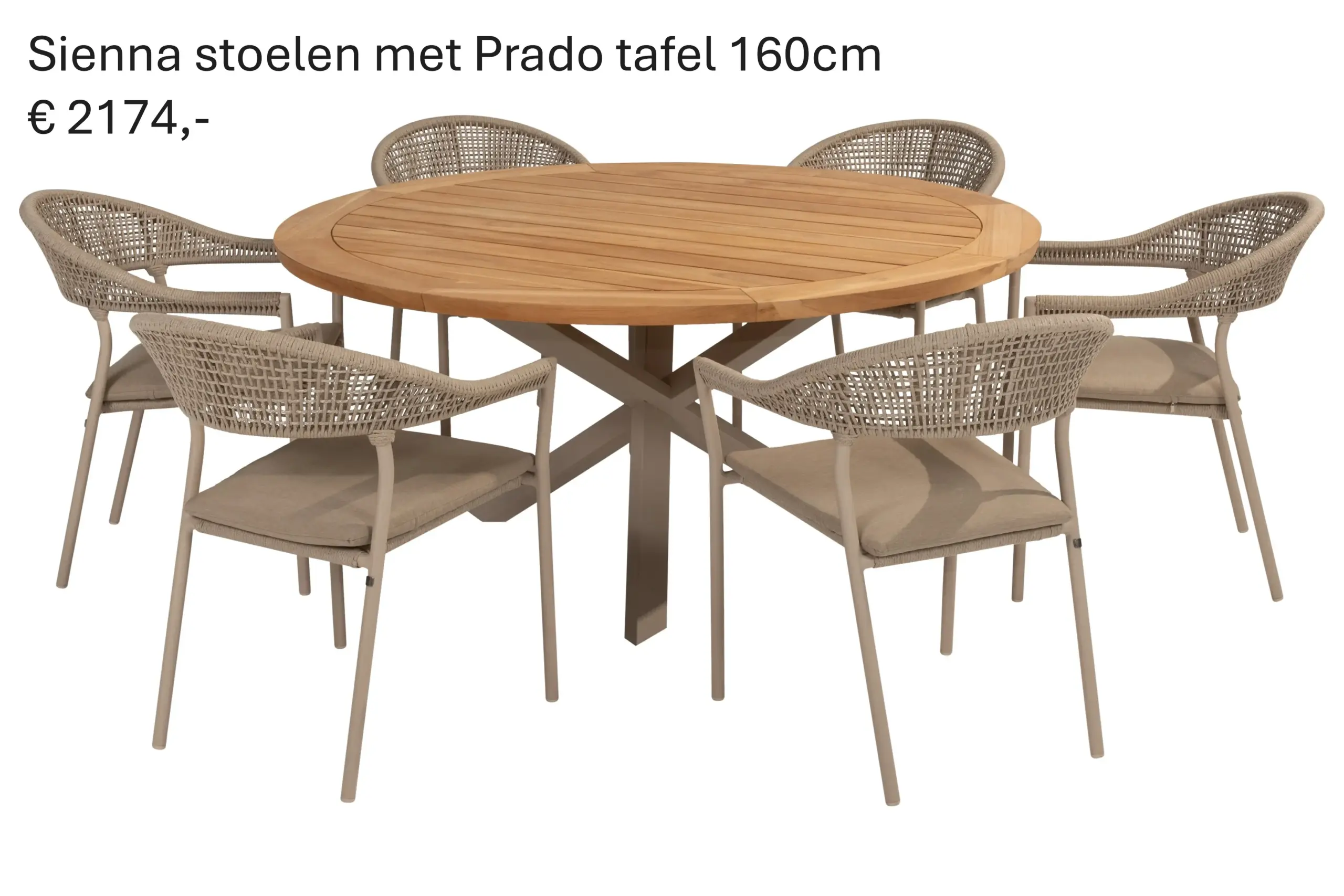 91578 91306 91537 Sienna Dining Set Latte With Prado Dining Table Teak Top 160cm Latte 01