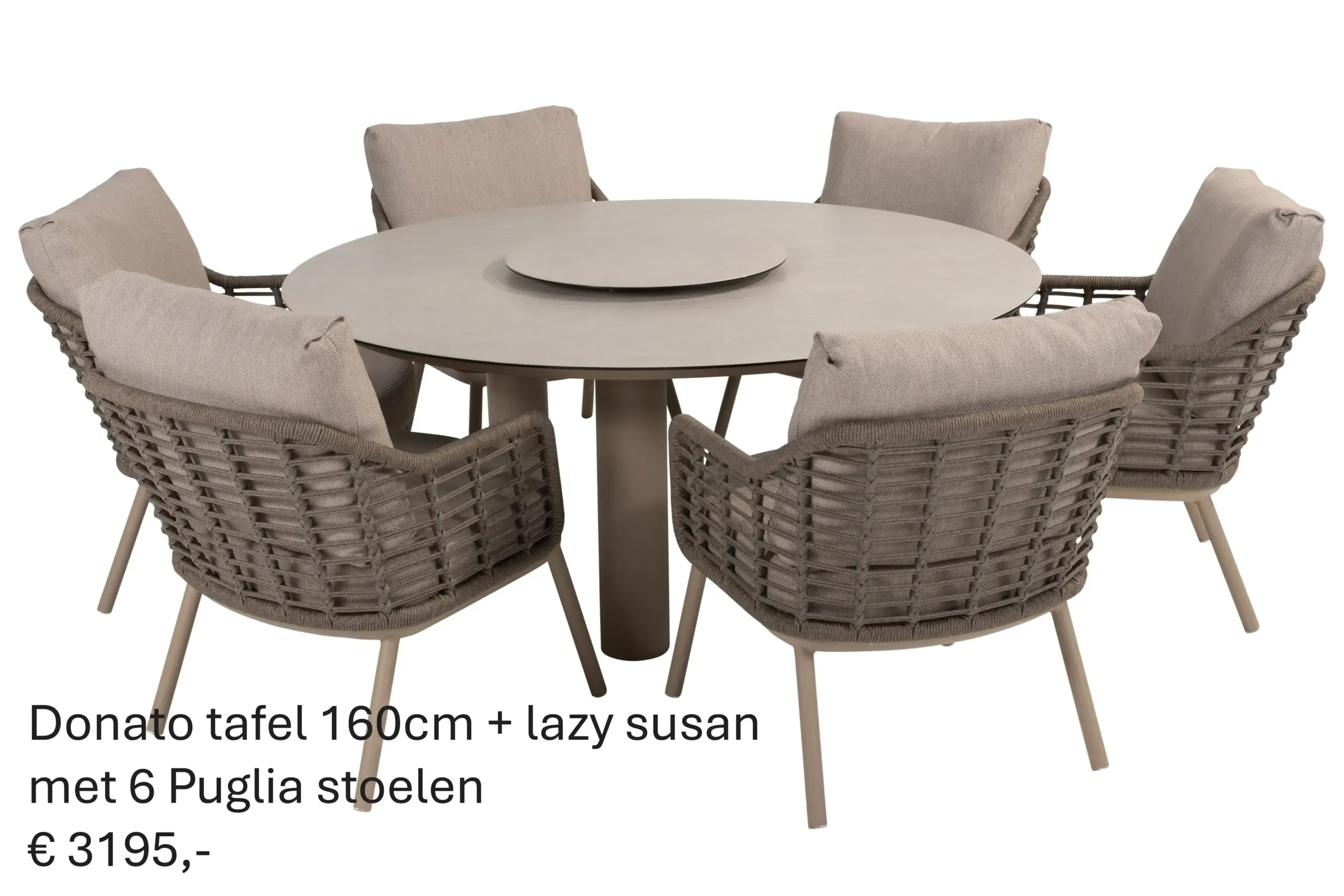 91628 91644 91657 Puglia Low Dining Set With Donato Table 160cm And Lazy Susan 01