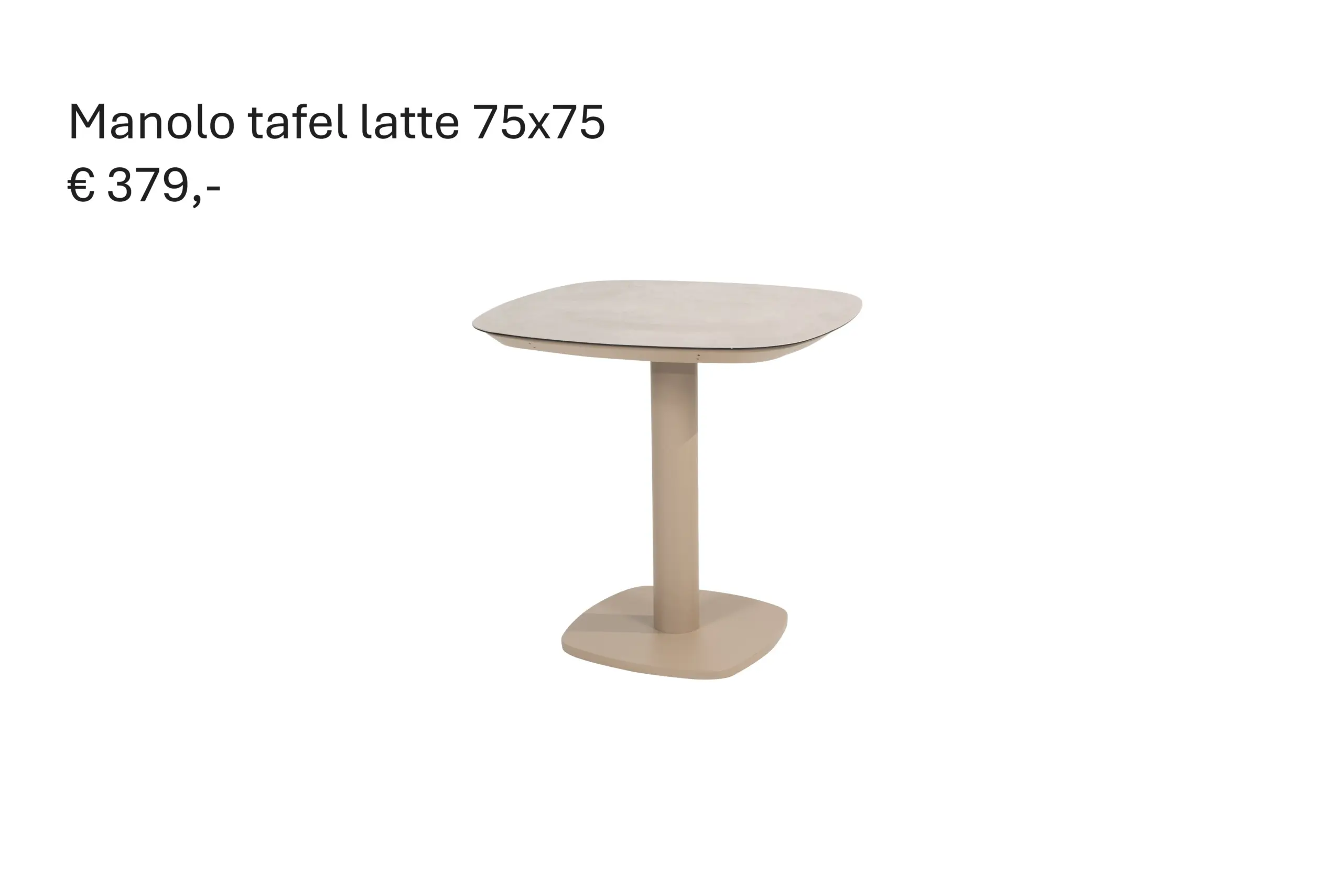 91647 Manolo Dining Table Latte With Ceramic Print Top 75x75x75cm