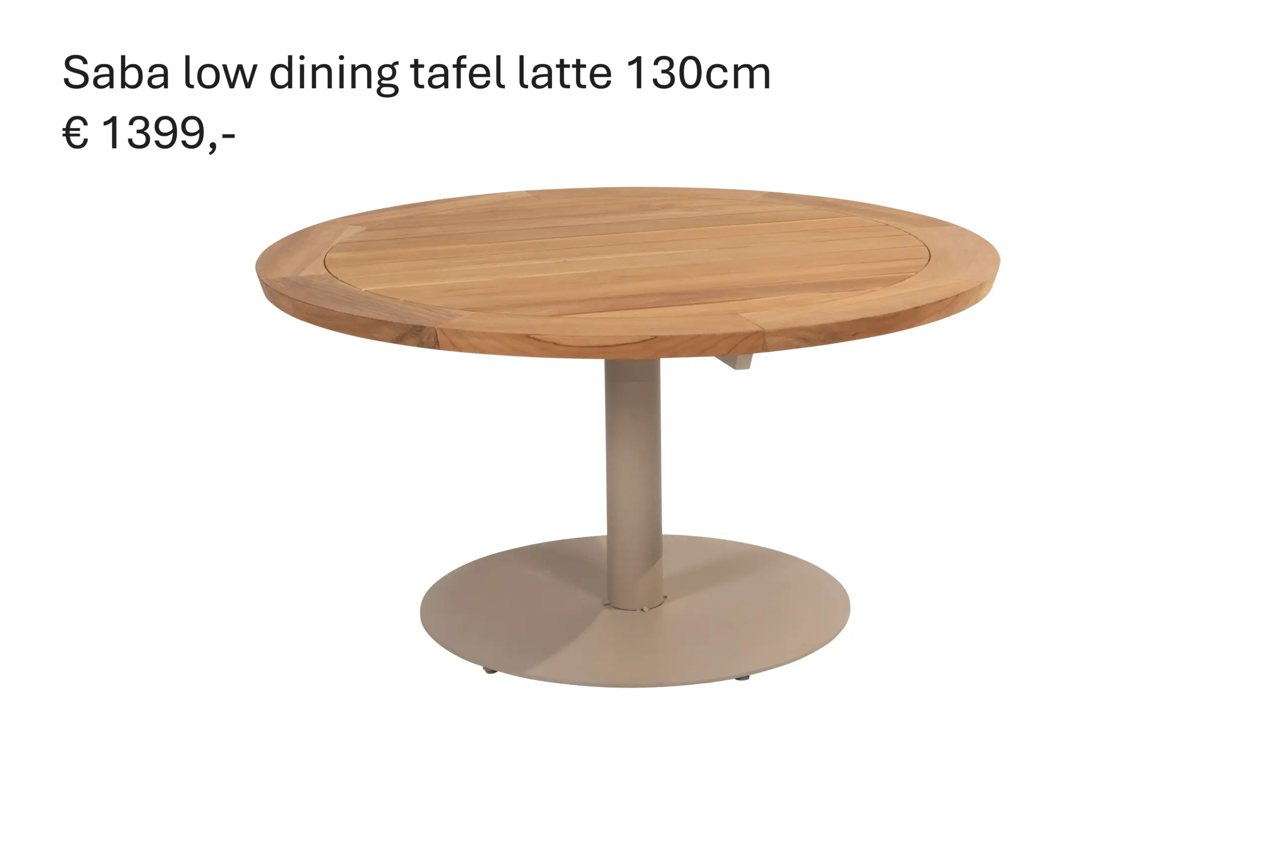 91654 91656 Saba Low Dining Table Teak Top 130cm With Latte Base 02
