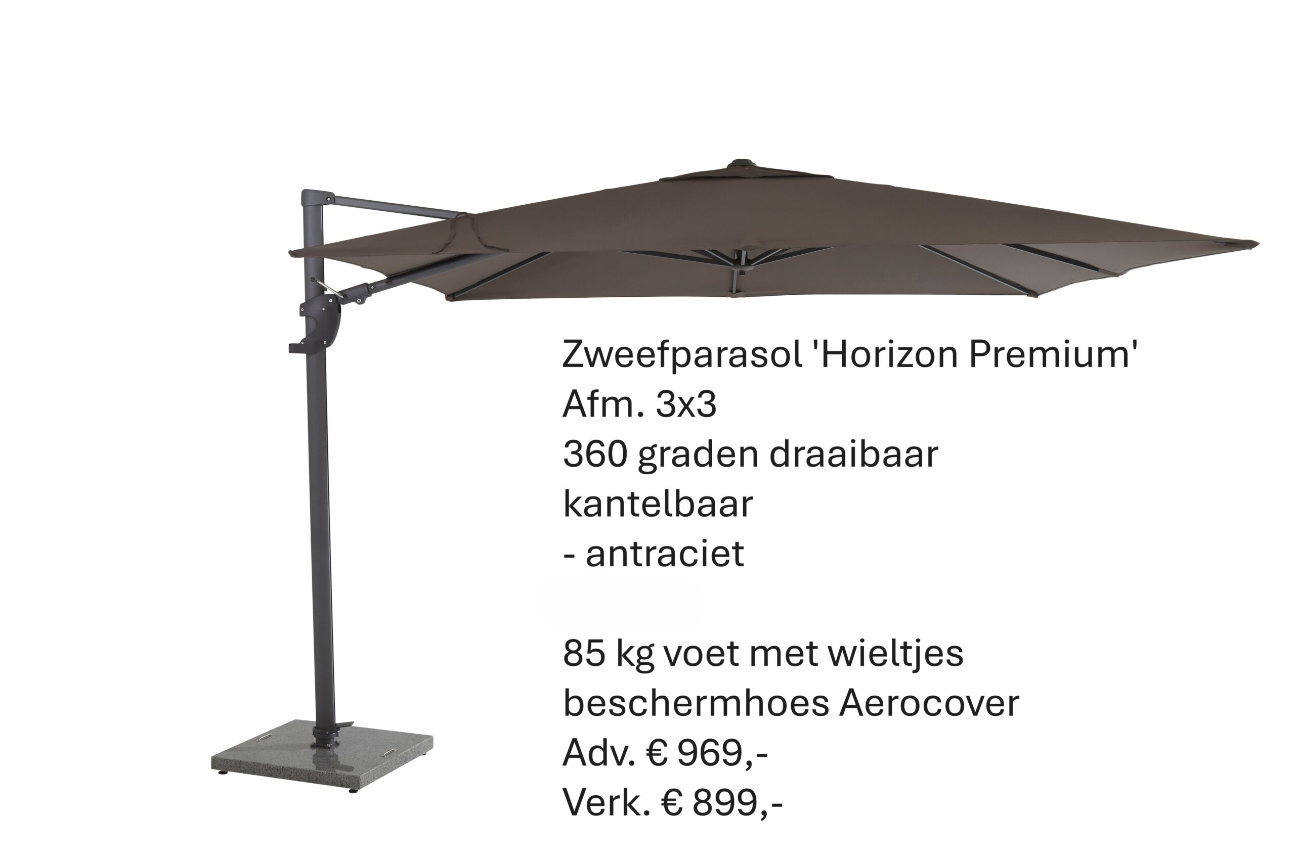08651 08652 Horizon Premium 300x300cm Taupe With Granite Base 84 Kgs 01